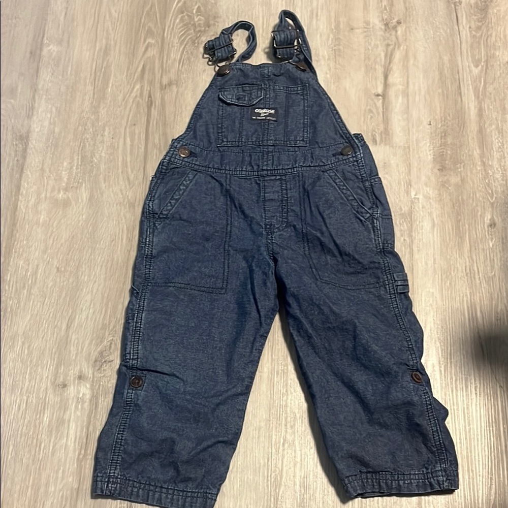 OshKosh B'gosh Blue Denim Overalls Adjustable Straps